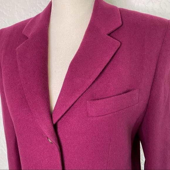 L.L. Bean Purple Wool Cashmere Blend Blazer Jacket Size 10 - Picture 4 of 9